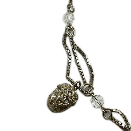  Christian Dior クリスチャンディオール 木の実 ネックレス シルバーカラー