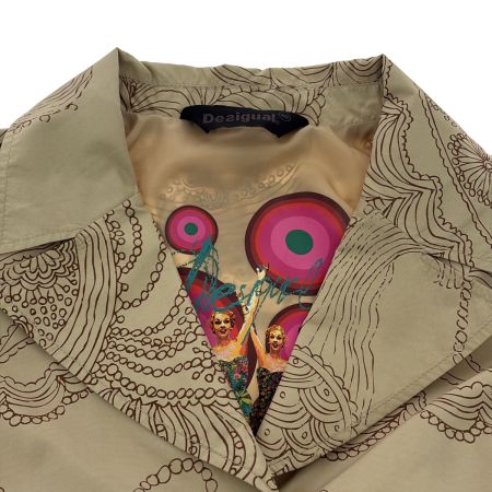  Desigual デジグアル コート サイズ40 21E2926 ベージュ x パープル x グリーン