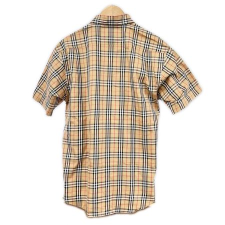  BURBERRY GOLF バーバリー ゴルフ 半袖シャツ Lサイズ チェック メンズ ベージュ