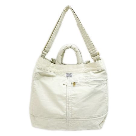  PORTER ポーター 2WAYバッグ MILE トートバッグ ショルダーバッグ ナイロン ヨゴレ有 アイボリー