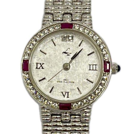  LZ リズ 腕時計  R8.4月電池交換済み 文字盤FINE platinam999.5 LZ-106 シルバー