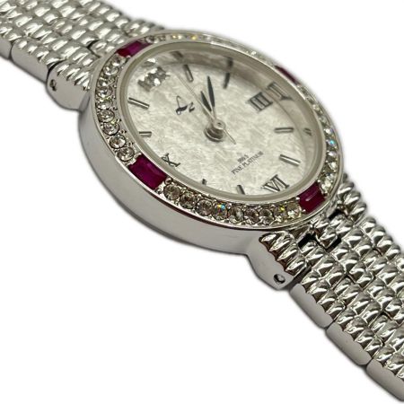  LZ リズ 腕時計  R8.4月電池交換済み 文字盤FINE platinam999.5 LZ-106 シルバー