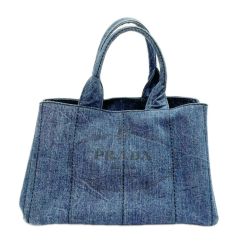 ◆◆ PRADA プラダ トートバッグ ハンドバッグ カナパ レディース 158 ネイビー/デニム Bランク