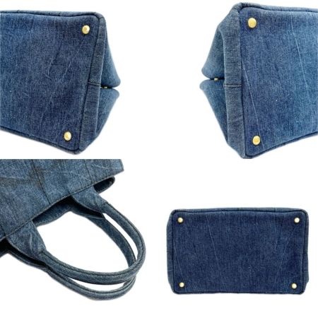  PRADA プラダ トートバッグ ハンドバッグ カナパ レディース 158 ネイビー/デニム