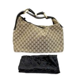 ◆◆ GUCCI グッチ ハンドバッグ GG キャンバス×レザー 布袋付 レディース 115867 ブラウン Bランク
