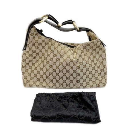  GUCCI グッチ ハンドバッグ GG キャンバス×レザー 布袋付 レディース 115867 ブラウン