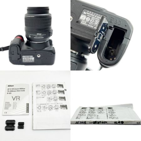  Nikon ニコン デジタルカメラ ダブルズームキット レンズ・充電器・取説付 D3100 ブラック