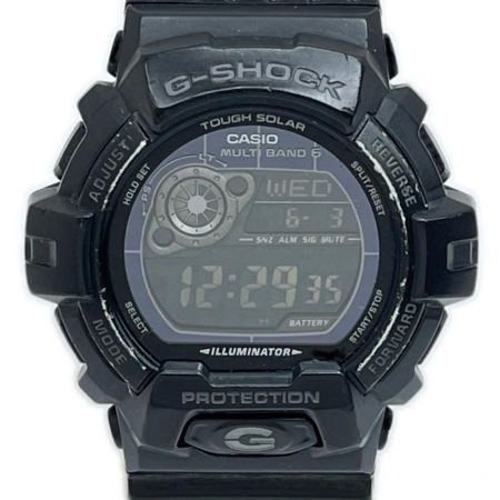  CASIO カシオ 腕時計 電波ソーラー G-SHOCK 本体のみ ラバー ブラック ベルトダメージ有 GW-8900A