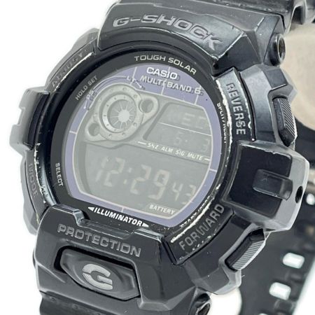  CASIO カシオ 腕時計 電波ソーラー G-SHOCK 本体のみ ラバー ブラック ベルトダメージ有 GW-8900A