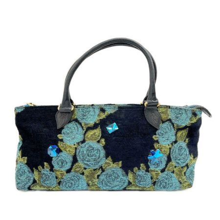  Think Bee シンクビー ハンドバッグ 薔薇 バラ レディース ブルー×ブラック