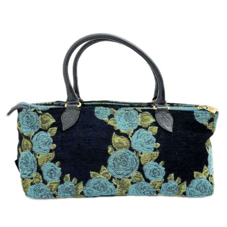  Think Bee シンクビー ハンドバッグ 薔薇 バラ レディース ブルー×ブラック