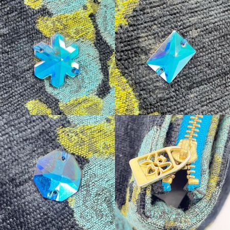  Think Bee シンクビー ハンドバッグ 薔薇 バラ レディース ブルー×ブラック