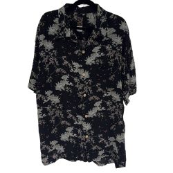 ◆◆ oniwasoto アロハシャツ 桜柄 4Lサイズ 4763-20305 ブラック x ピンク Bランク