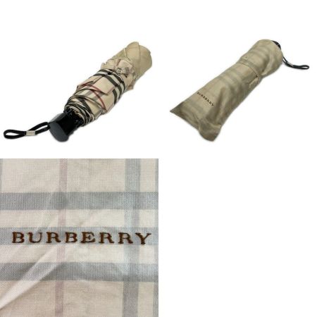  BURBERRY バーバリー 折り畳み傘 チェック柄 ファッション小物 服飾雑貨 ベージュ