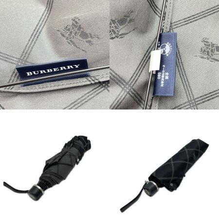  BURBERRY バーバリー 折り畳み傘 チェック柄 馬 ファッション小物 服飾雑貨 ブラック