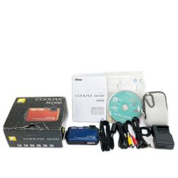 ◆◆ Nikon ニコン コンパクトデジタルカメラ 取説・充電器・箱付 COOLPIX AW100 ブルー Bランク