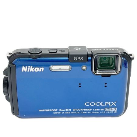  Nikon ニコン コンパクトデジタルカメラ 取説・充電器・箱付 COOLPIX AW100 ブルー