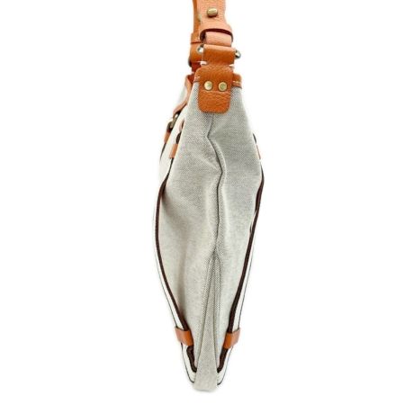  BURBERRY BLUE LABEL バーバリーブルーレーベル ショルダーバッグ ホース刺繍 テラコッタ 斜め掛け キャンバス レザー グレー