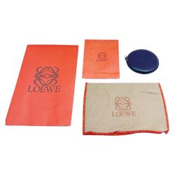 ◆◆ LOEWE ロエベ コインケース 小銭入れ アナグラム レザー 布袋付 レディース ダークブラウン Bランク