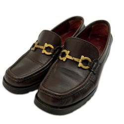 ◆◆ Salvatore Ferragamo サルヴァトーレフェラガモ ローファー ガンチーニビット 23.5cm 5ハーフ SN18917 ブラウン Bランク