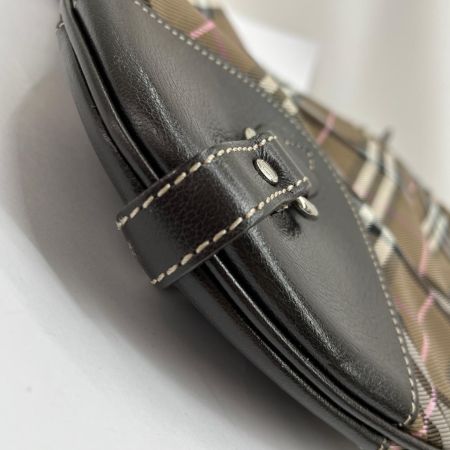  BURBERRY BLUE LABEL バーバリーブルーレーベル ショルダーバッグ ノバチェック ナイロン ブラウン