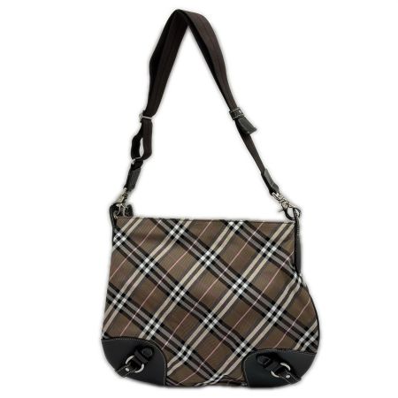  BURBERRY BLUE LABEL バーバリーブルーレーベル ショルダーバッグ ノバチェック ナイロン ブラウン