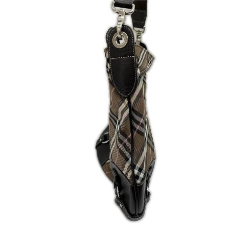  BURBERRY BLUE LABEL バーバリーブルーレーベル ショルダーバッグ ノバチェック ナイロン ブラウン