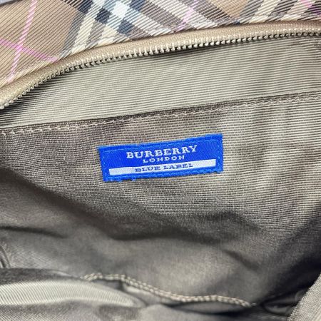  BURBERRY BLUE LABEL バーバリーブルーレーベル ショルダーバッグ ノバチェック ナイロン ブラウン