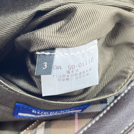  BURBERRY BLUE LABEL バーバリーブルーレーベル ショルダーバッグ ノバチェック ナイロン ブラウン