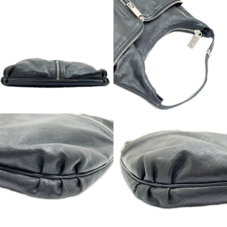  FENDI フェンディ セミショルダーバッグ 布袋・ギャランティ付 ハガレ有 レディース ブラック