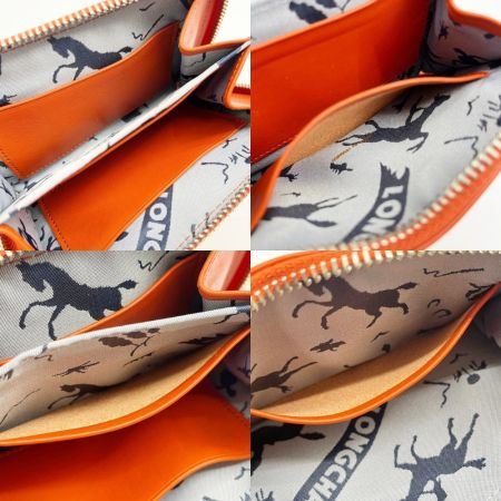  Longchamp ロンシャン 財布 コインケース カード ウォレット 箱付 オレンジ