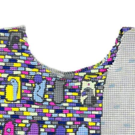  ISSEY MIYAKE me カットソー size2 カラフルペイント風 レディース ミセス M193FK197 グレー