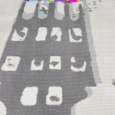  ISSEY MIYAKE me カットソー size2 カラフルペイント風 レディース ミセス M193FK197 グレー