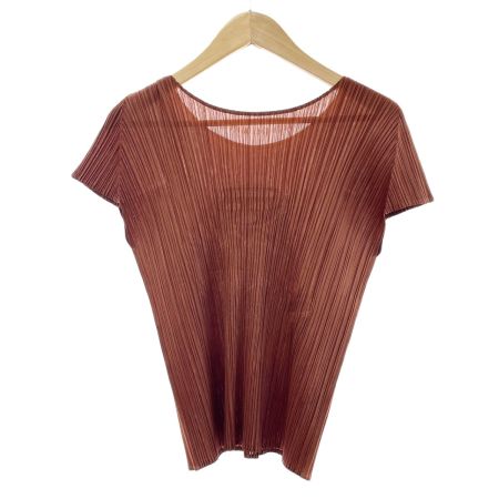  ISSEY MIYAKE イッセイミヤケ PLEATSPLEASE カットソー アニマルウクレレガール サイズ3 PP03-JK841 ブラウン
