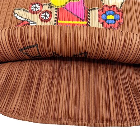  ISSEY MIYAKE イッセイミヤケ PLEATSPLEASE カットソー アニマルウクレレガール サイズ3 PP03-JK841 ブラウン