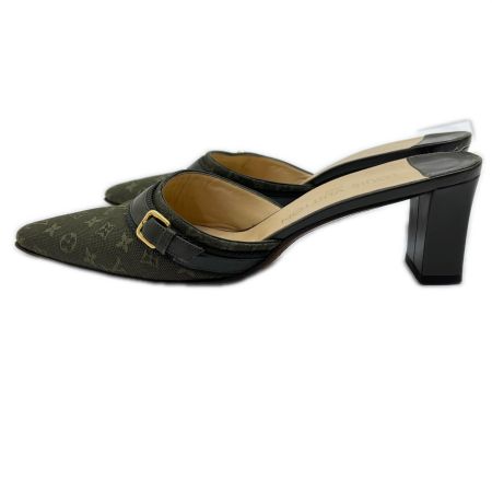  LOUIS VUITTON ルイヴィトン モノグラムミニ 靴 ミュール SIZE 23.5cm グリーン