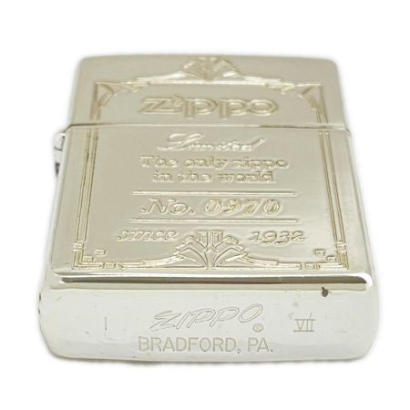  ZIPPO ジッポー ライター LIMITED EQUIPMENT SILVER 限定品1000個 通しナンバー入り NO.0970 SINCE 1932 ケース付