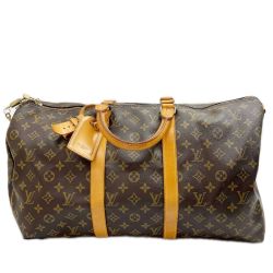 ◆◆ LOUIS VUITTON ルイヴィトン ボストンバッグ モノグラム キーポル・バンドリエール カデナ付 M41416 ブラウン Bランク