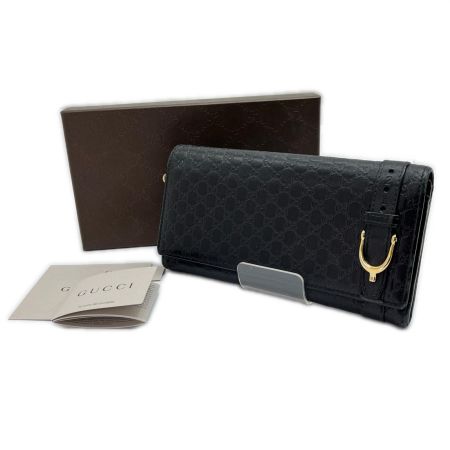  GUCCI グッチ 長財布 マイクロシマ 箱付 309760 ブラック