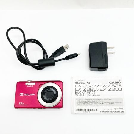  CASIO カシオ コンパクトデジタルカメラ 12011485A EXILIM EX-ZS27 ﾚｯﾄﾞ
