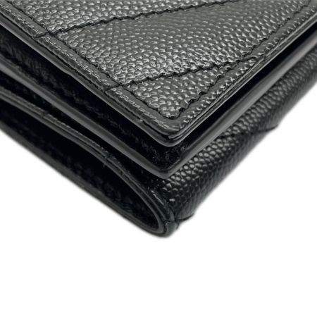  SAINT LAURENT(Yves Saint Laurent) オリガミ タイニーウォレット 3つ折り財布  668274 キャビアスキン ブラック