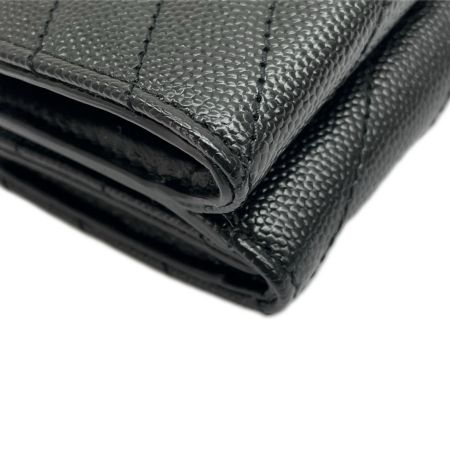  SAINT LAURENT(Yves Saint Laurent) オリガミ タイニーウォレット 3つ折り財布  668274 キャビアスキン ブラック