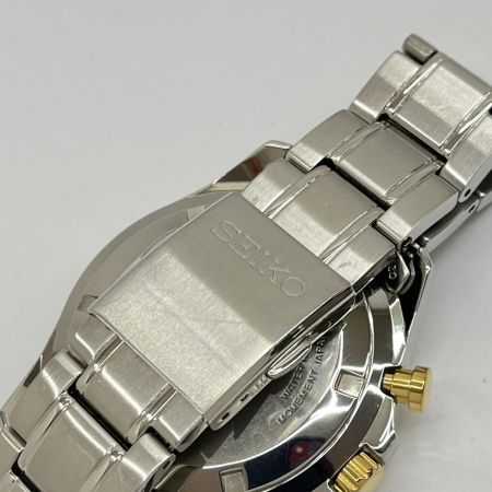  SEIKO セイコー クォーツ腕時計 クロノグラフ ステンレススチール 8T63-00D0 ホワイト