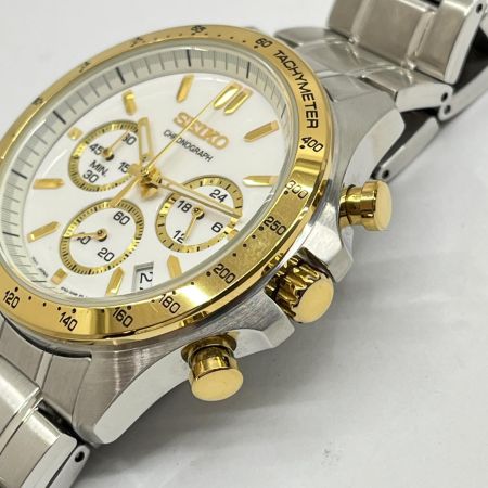  SEIKO セイコー クォーツ腕時計 クロノグラフ ステンレススチール 8T63-00D0 ホワイト