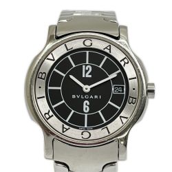 BVLGARI ブルガリ クォーツ 腕時計 ソロテンポ 2026.07電池交換済 Solotempo ST35S シルバー/ブラック Bランク