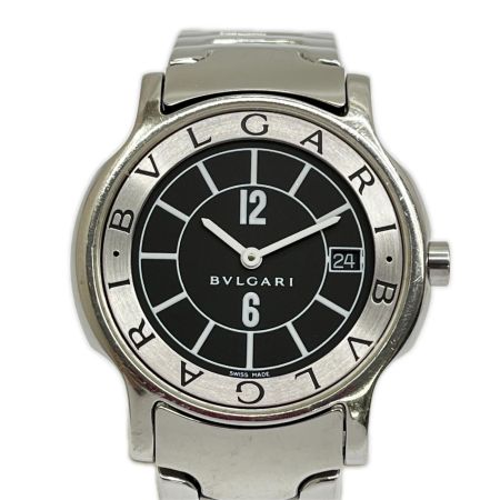 BVLGARI ブルガリ クォーツ 腕時計 ソロテンポ 2026.07電池交換済 Solotempo ST35S シルバー/ブラック