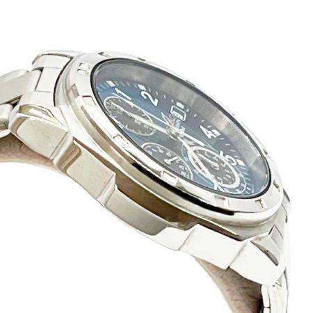  SEIKO セイコー 腕時計 クロノグラフ ブルー R8.5月電池交換済 クロノ針1秒ズレ有 箱・取説・コマ付 SDN193P