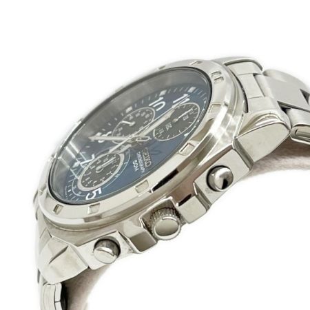  SEIKO セイコー 腕時計 クロノグラフ ブルー R8.5月電池交換済 クロノ針1秒ズレ有 箱・取説・コマ付 SDN193P