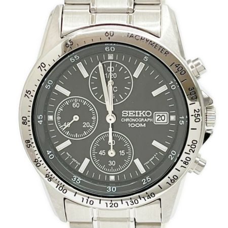  SEIKO セイコー 腕時計 クロノグラフ クォーツ 箱・取説付 R8.5月電池交換済 7T92-0DW0 ブラック