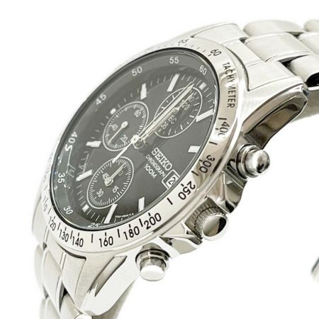  SEIKO セイコー 腕時計 クロノグラフ クォーツ 箱・取説付 R8.5月電池交換済 7T92-0DW0 ブラック